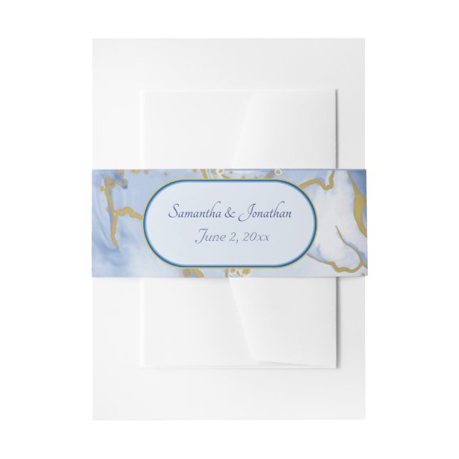 Cintas Para Invitaciones Banda Belly de la invitación a la boda de mármol d (Anverso Ejemplo)