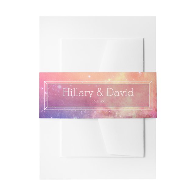 Cintas Para Invitaciones Banda Belly de la invitación a la boda de nebulosa (Anverso Ejemplo)