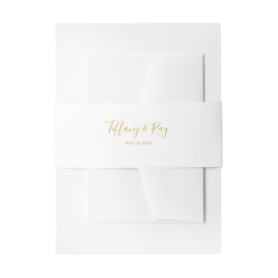 Cintas Para Invitaciones Banda Belly de la invitación a la boda de oro simp