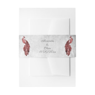 Cintas Para Invitaciones Banda Belly de la invitación a la boda del pavo re