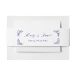 Cintas Para Invitaciones Banda Belly de la invitación a la boda floral azul