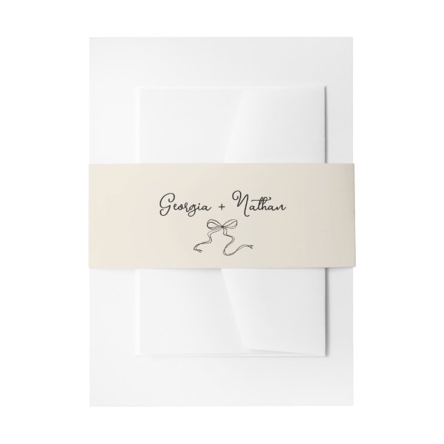 Cintas Para Invitaciones Banda Belly de la mano dibujada por Whimsical Bow (Anverso Ejemplo)