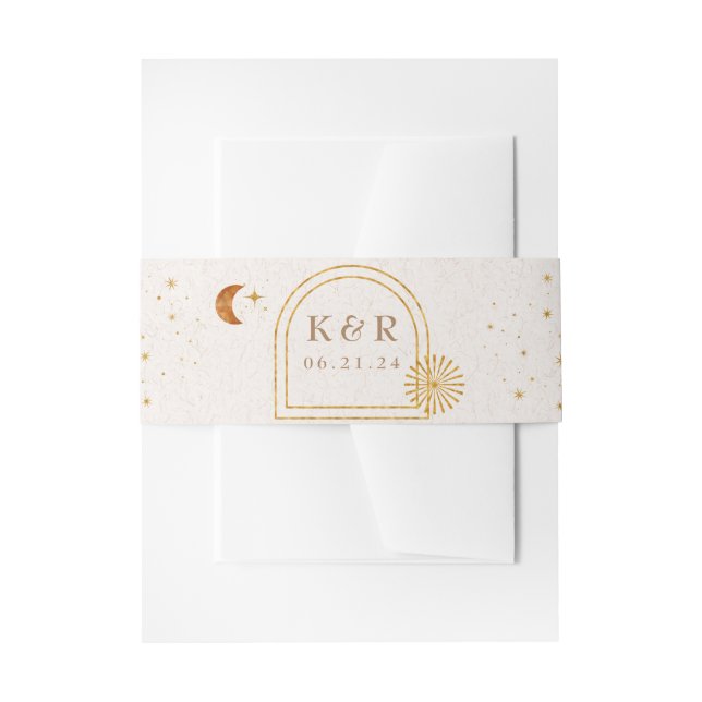 Cintas Para Invitaciones Banda Belly de las Estrellas de la Luna Celestial  (Anverso Ejemplo)