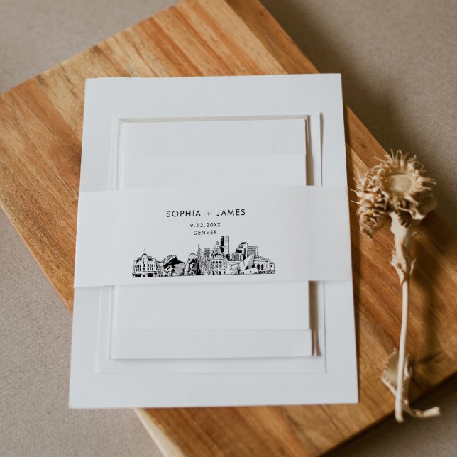 Cintas Para Invitaciones Banda Belly de línea aérea Denver, 2"x11.5" (Subido por el creador)
