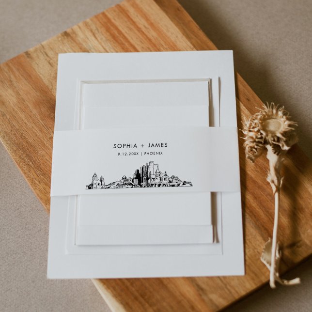 Cintas Para Invitaciones Banda Belly de línea aérea Phoenix Arizona, 2"x11. (Subido por el creador)