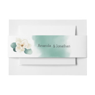 Cintas Para Invitaciones Banda Belly de Magnolia Blanca Moderna