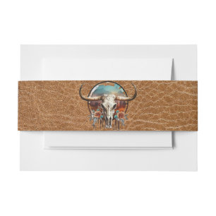 Cintas Para Invitaciones Banda Belly de medallón de Steer de Longhorn