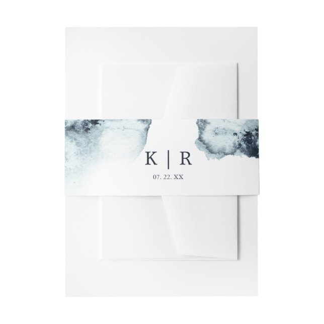 Cintas Para Invitaciones Banda Belly de ondas de agua Boda (Anverso Ejemplo)