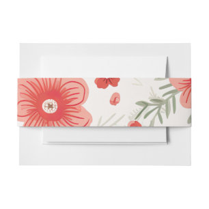 Cintas Para Invitaciones Banda Belly de Spring Poppies Wedting Suite