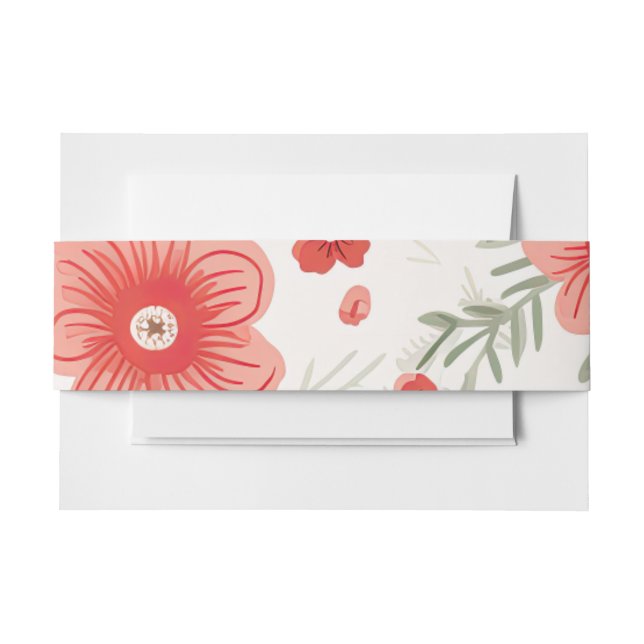 Cintas Para Invitaciones Banda Belly de Spring Poppies Wedting Suite (Anverso Ejemplo)