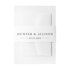 Cintas Para Invitaciones Banda Belly elegante en blanco y negro