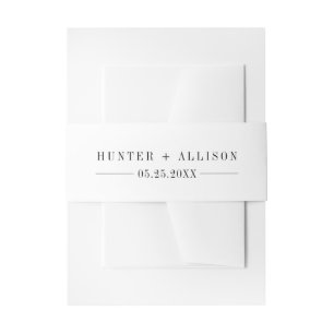Cintas Para Invitaciones Banda Belly elegante en blanco y negro