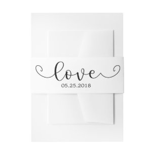 Cintas Para Invitaciones Banda Belly elegante en blanco y negro