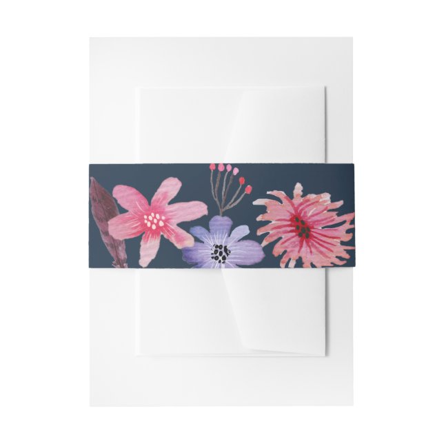 Cintas Para Invitaciones Banda Belly Flora Pintada (Anverso Ejemplo)