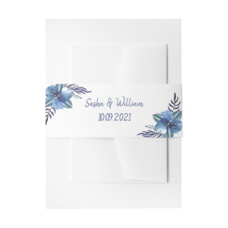 Cintas Para Invitaciones Banda Belly Floral Azul