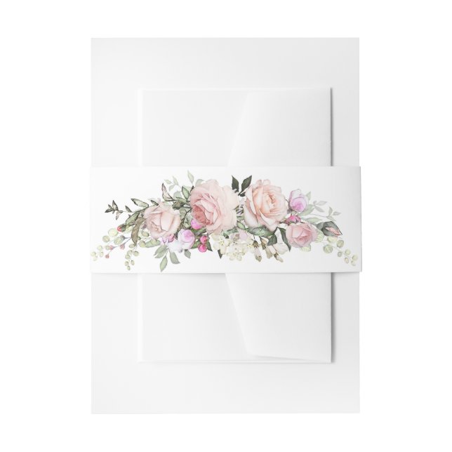 Cintas Para Invitaciones Banda Belly floral de primavera (Anverso Ejemplo)