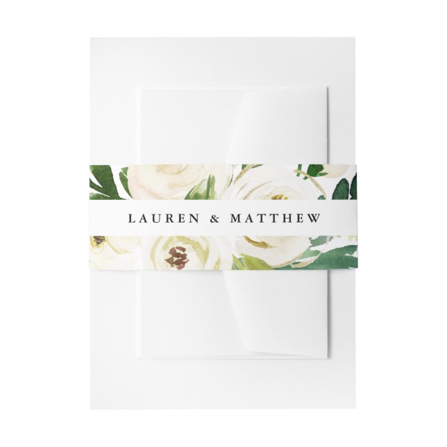 Cintas Para Invitaciones Banda Belly floral de primavera elegante (Anverso Ejemplo)