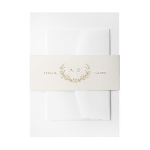 Cintas Para Invitaciones Banda Belly Gold & Cream Wedding Invitation Suite