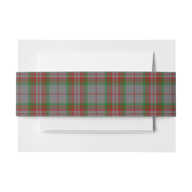 Cintas Para Invitaciones Banda Belly Gray Scottish Tartan (Anverso Ejemplo)
