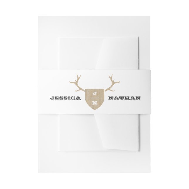 Cintas Para Invitaciones Banda Belly Gris Trofeo Rústico (Anverso Ejemplo)