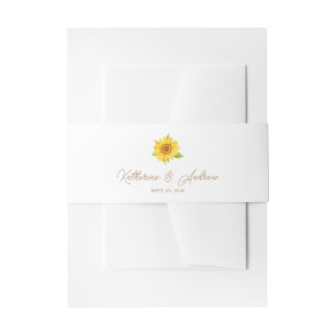 Cintas Para Invitaciones Banda Belly Invitación a la boda girasol acuarela