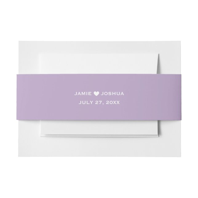 Cintas Para Invitaciones Banda Belly Lavender (Anverso Ejemplo)