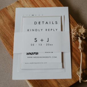 Cintas Para Invitaciones Banda Belly monograma moderno elegante