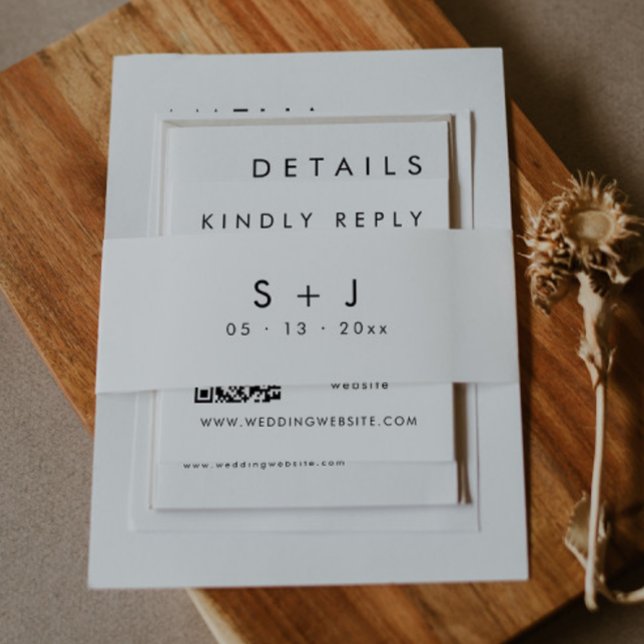Cintas Para Invitaciones Banda Belly monograma moderno elegante (Subido por el creador)