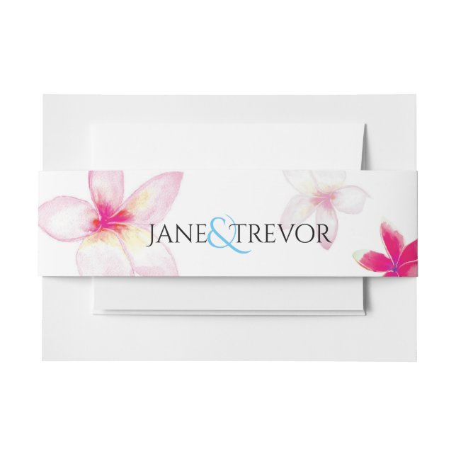 Cintas Para Invitaciones Banda Belly Plumeria Boda (Anverso Ejemplo)