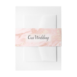Cintas Para Invitaciones Banda Belly Rosa Gold y Rubor Marble Boda