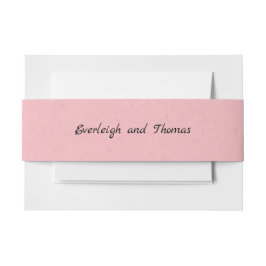 Cintas Para Invitaciones Banda Belly Rústica Rosa Faux Kraft
