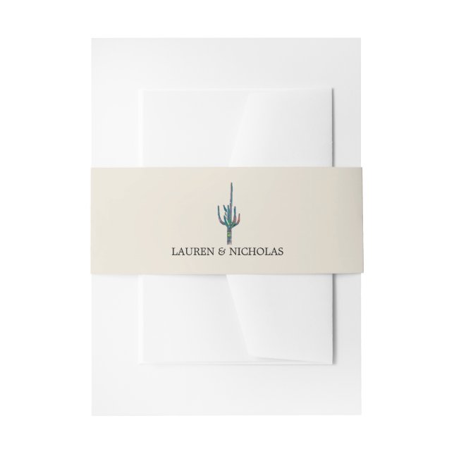 Cintas Para Invitaciones Banda Belly Saguaro Cactus (Anverso Ejemplo)
