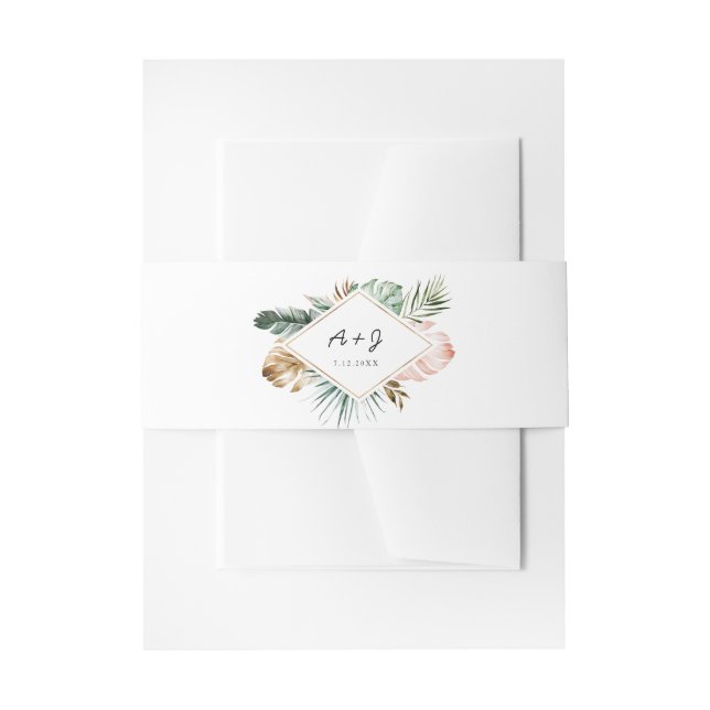 Cintas Para Invitaciones Banda Belly tropical exuberante - Retrato de 2" x  (Anverso Ejemplo)