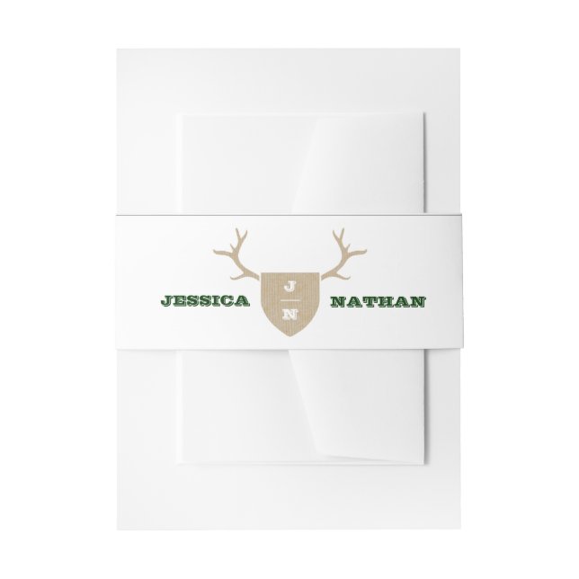 Cintas Para Invitaciones Banda Belly verde de Trofeo Rústico (Anverso Ejemplo)