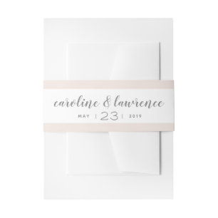 Cintas Para Invitaciones Banda Boda de caligrafía de Rubor con fecha
