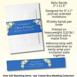 Cintas Para Invitaciones Banda de amarre para invitaciones Roses azules y b