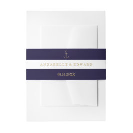 Cintas Para Invitaciones Banda de Belly boda de las franjas náuticas modern