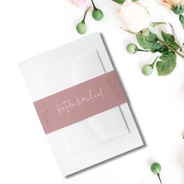 Cintas Para Invitaciones Banda de Belly de Boda floral Mauve moderna