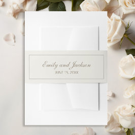 Cintas Para Invitaciones Banda de Belly de escritura de escritura de crema 