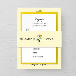 Cintas Para Invitaciones Banda de Belly de invitación a bodas minimalistas