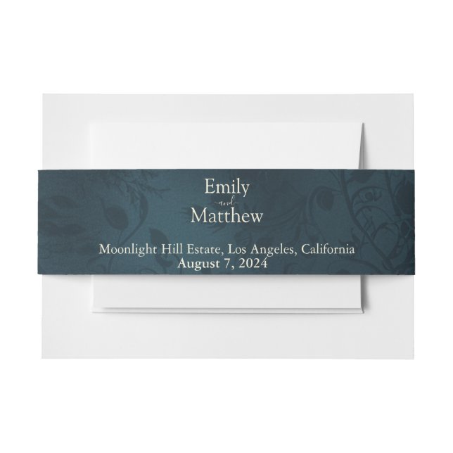 Cintas Para Invitaciones Banda de Belly de Invitación a la Elegancia Gótica (Anverso Ejemplo)