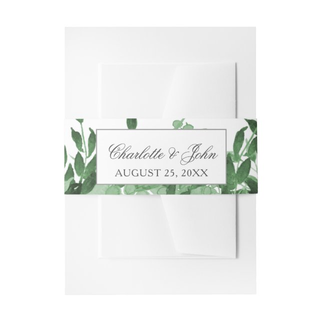 Cintas Para Invitaciones banda de Boda verde (Anverso Ejemplo)