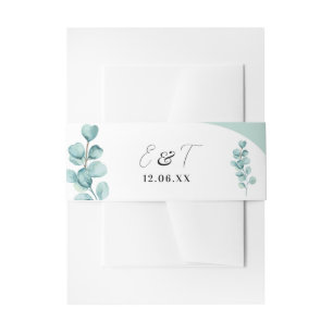 Cintas Para Invitaciones Banda de cuchillería boda Eucalyptus deja verde