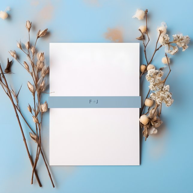 Cintas Para Invitaciones Banda de invitación a la boda moderna | Azul Claro (Subido por el creador)