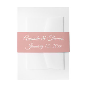 Cintas Para Invitaciones Banda de Invitación de Boda Personalizada Rosa y B