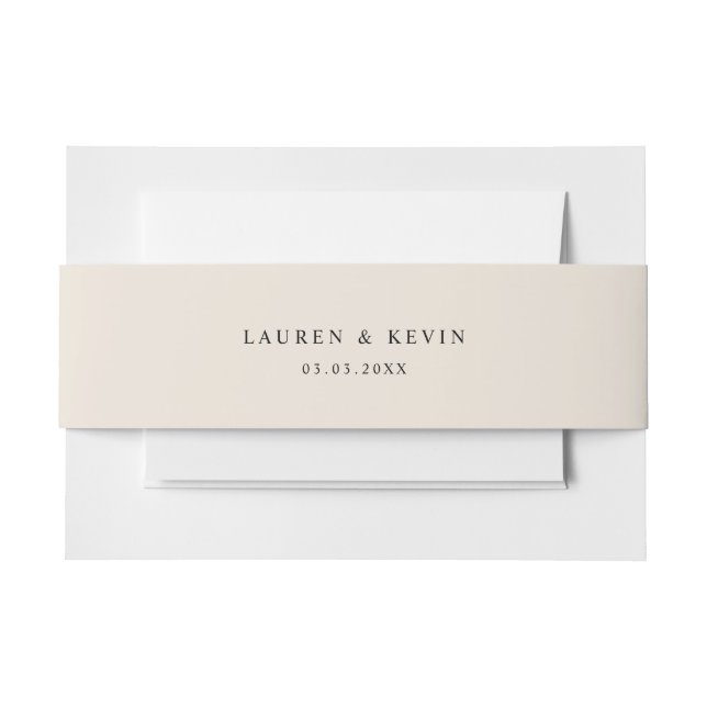 Cintas Para Invitaciones Banda de invitaciones de banda Belly Beige (Anverso Ejemplo)