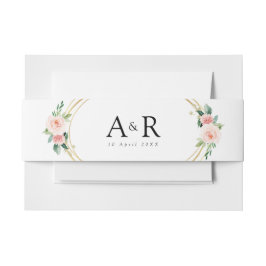 Cintas Para Invitaciones banda de la barriga floral rosa