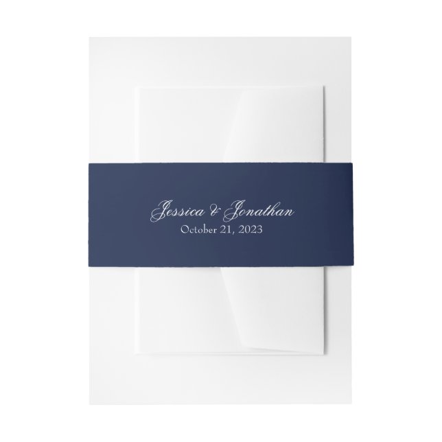 Cintas Para Invitaciones Banda de la Belly de la Invitación Azul de la Mari (Anverso Ejemplo)