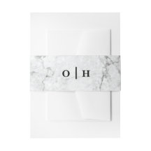 Banda de la invitación a la boda de un monograma d