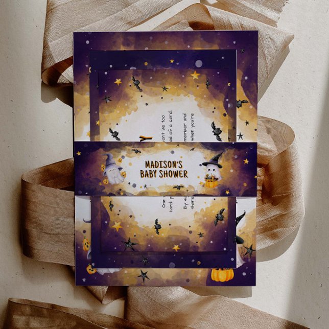 Cintas Para Invitaciones Banda de la invitación de Baby Shower de Halloween (Subido por el creador)